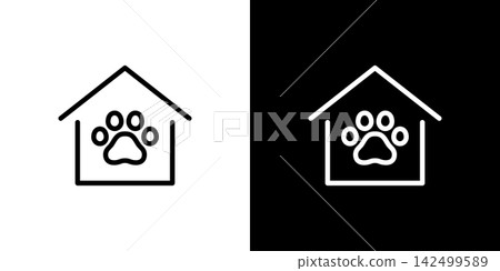 Pet house icon: Cat, Dog 142499589