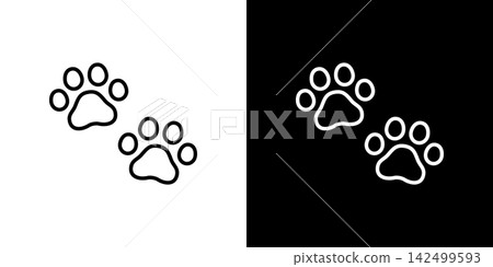 Pet paw print icon (cat, dog) Pet paw print icon (cat, dog) 142499593