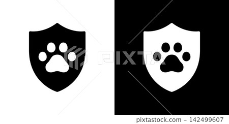 Pet insurance/pet protection icon, shield, security Pet insurance/pet protection icon, shield, security 142499607