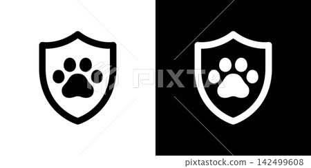Pet insurance/pet protection icon, shield, security Pet insurance/pet protection icon, shield, security 142499608