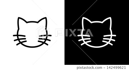 Cat face icon, cat, pet, whiskers Cat face icon, cat, pet, whiskers 142499621