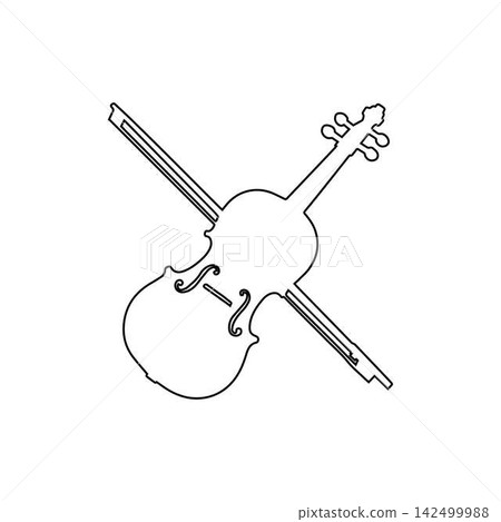 violin outline icon classical music instrument orchestra string bow illustration violin outline icon classical music instrument orchestra string bow illustration 142499988