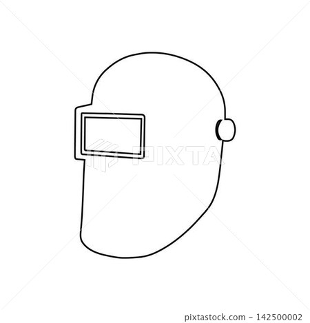 welding helmet mask outline isolated on white background welding helmet mask outline isolated on white background 142500002