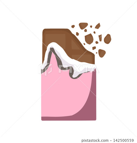 Chocolate Bar in Pink Wrapper Vector Illustration Chocolate Bar in Pink Wrapper Vector Illustration 142500559