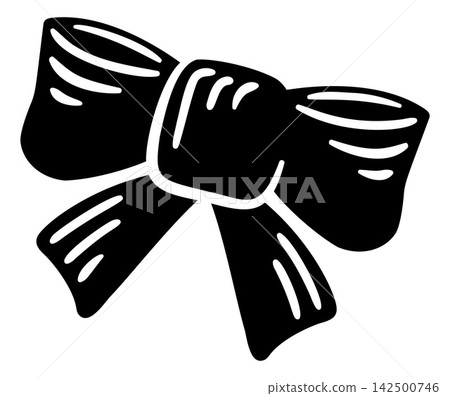 Gift Bow Ribbon Christmas Ornament Drawing Icon 142500746