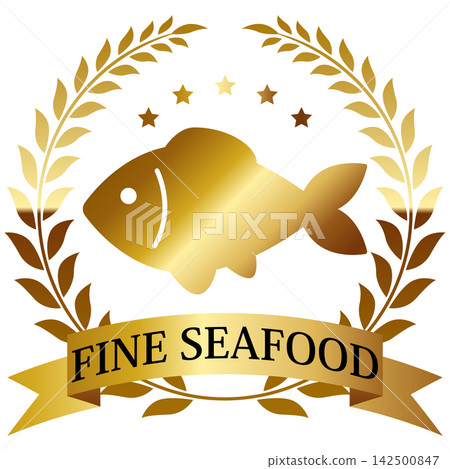 A luxurious gold fish emblem. A luxurious gold fish emblem. 142500847