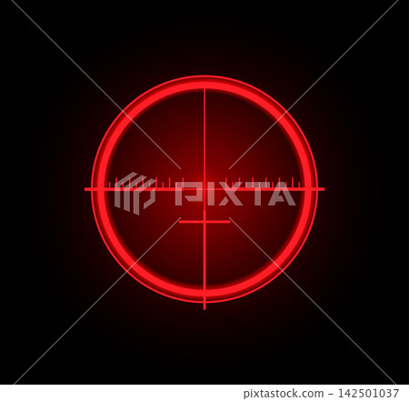 Red crosshair light radiating in modern digital design Red crosshair light radiating in modern digital design 142501037