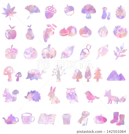 手繪風格秋季圖案插畫集 手繪風格秋季圖案插畫集 142501064