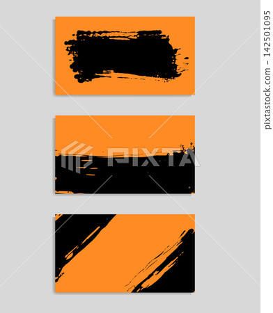 Halloween Orange and Black Brush Stroke Banner Set Halloween Orange and Black Brush Stroke Banner Set 142501095