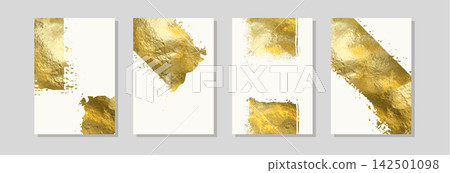 Vector White and Gold Design Templates set Vector White and Gold Design Templates set 142501098