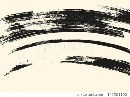 Abstract Black Brush Strokes on Cream Background. Japanese calligraphy style. Abstract Black Brush Strokes on Cream Background. Japanese calligraphy style. 142501100