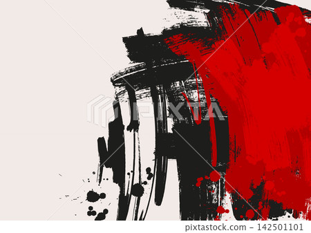 Bold Black and Red Abstract Brushstroke Composition Bold Black and Red Abstract Brushstroke Composition 142501101