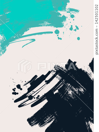Turquoise Black Abstract Grunge Brush Strokes Turquoise Black Abstract Grunge Brush Strokes 142501102