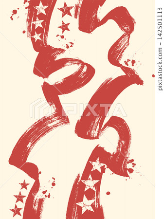 Grunge red and white brush strokes with stars Grunge red and white brush strokes with stars 142501113