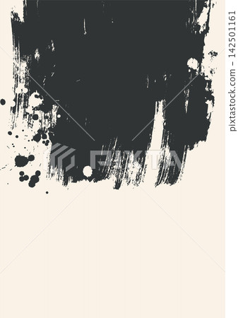 Black Grunge Brush Texture Abstract Vector Background 142501161