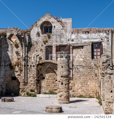 Ruins of Church of Our Lady of the Burgh in Rhodes, Greece Ruins of Church of Our Lady of the Burgh in Rhodes, Greece 142501334