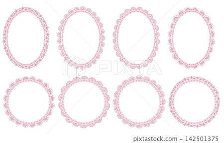 Hand Drawn Oval Lace Frame Hand Drawn Oval Lace Frame 142501375