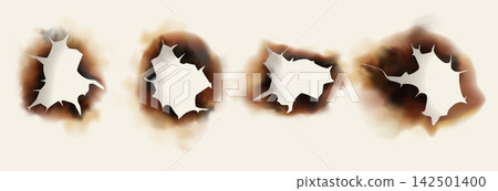 Scorched Paper Sheet with Center Burn Hole Scorched Paper Sheet with Center Burn Hole 142501400