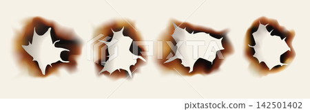 Burnt Square Paper Label with Ripped Edge 142501402