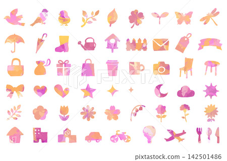 A set of colorful, hand-drawn style illustration materials. A set of colorful, hand-drawn style illustration materials. 142501486