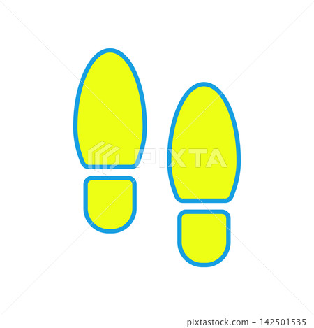 代表行走或移動的腳印圖標 代表行走或移動的腳印圖標 142501535
