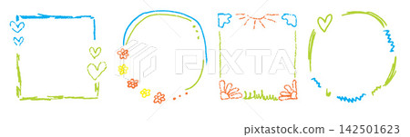 Cute Mixed Crayon Frames for Kids Projects Cute Mixed Crayon Frames for Kids Projects 142501623