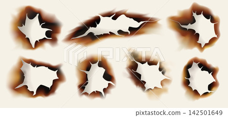Charred Circle Paper Frame with Empty Center Charred Circle Paper Frame with Empty Center 142501649