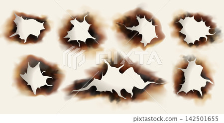 Burnt Rectangle Paper with Torn Opening Burnt Rectangle Paper with Torn Opening 142501655