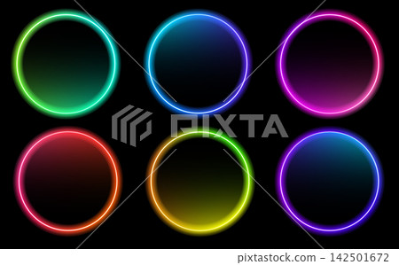 Neon Action Call Interface with Glow Outline Neon Action Call Interface with Glow Outline 142501672