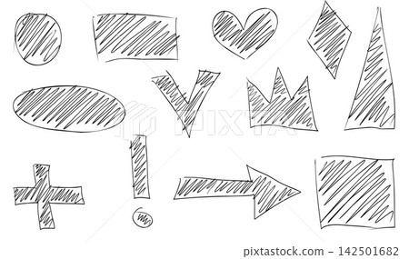 Chaotic Pen Scratch Doodle Collection Chaotic Pen Scratch Doodle Collection 142501682