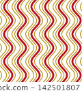 Flowing Water Pattern, Japanese Seamless Pattern, Flowing Water Design, Red and Gold 142501807