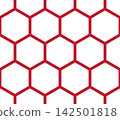 Tortoiseshell pattern, Japanese seamless pattern, red 142501818