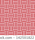 Three-part seamless Japanese pattern, red 142501822