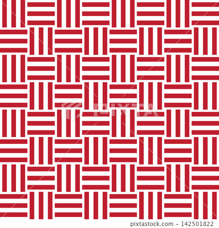 Three-part seamless Japanese pattern, red Three-part seamless Japanese pattern, red 142501822