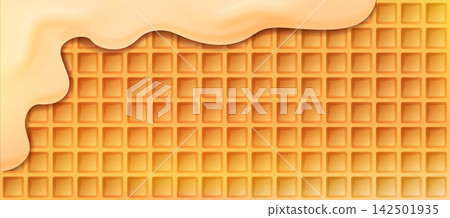 Chocolate Icing Wafer Texture Background Chocolate Icing Wafer Texture Background 142501935