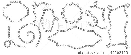 Hand Sketched Rope Border Frame Set Hand Sketched Rope Border Frame Set 142502123