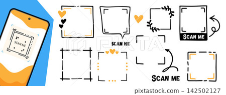 QR Scan Me Doodle Frame Bundle QR Scan Me Doodle Frame Bundle 142502127