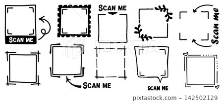 Doodle QR Code Callout Set Doodle QR Code Callout Set 142502129
