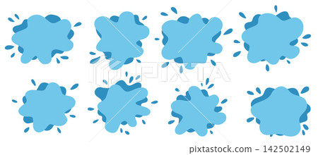 Water Puddle Splash Frame with Fluid Edges Water Puddle Splash Frame with Fluid Edges 142502149