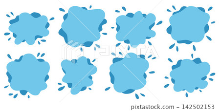 Puddle Water Border Set with Splash Effect Puddle Water Border Set with Splash Effect 142502153