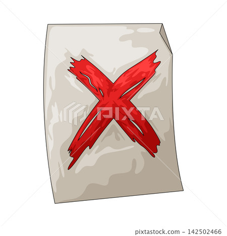 Illustration of paper with cross mark Illustration of paper with cross mark 142502466
