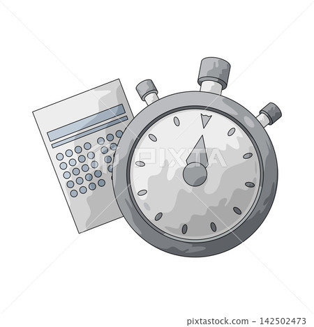 Illustration of Stopwatch and Exam Paper 142502473