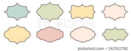 Bakery Label Frame. Ornate Shape Bakery Label Frame. Ornate Shape 142502792