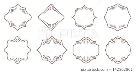Bakery Label Frame. Floral Ornament Bakery Label Frame. Floral Ornament 142502801