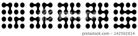 Geometric Connect Metaball Square Shape Collection Geometric Connect Metaball Square Shape Collection 142502814