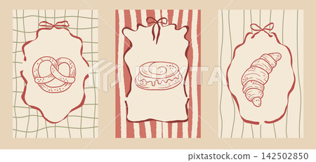 Classic Bakery Label Frame with Premium Vintage Badge Style Classic Bakery Label Frame with Premium Vintage Badge Style 142502850