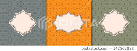 Bakery Label Frame. Geometric Diamond Bakery Label Frame. Geometric Diamond 142502858