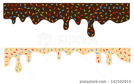 Sweet Bakery Dripping Glaze Border Elements Sweet Bakery Dripping Glaze Border Elements 142502914