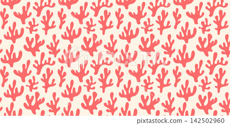 Decorative Organic Coral Seamless Background Decorative Organic Coral Seamless Background 142502960