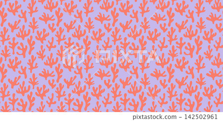 Organic Coral Shapes Pattern Background 142502961